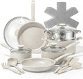 Granitestone 20 Pc Pots and Pans Set Non Stick Cookware Set with Steamer Cooking Utensils and Pad Protectors Stay Cool Handles Oven and Dishwasher Safe