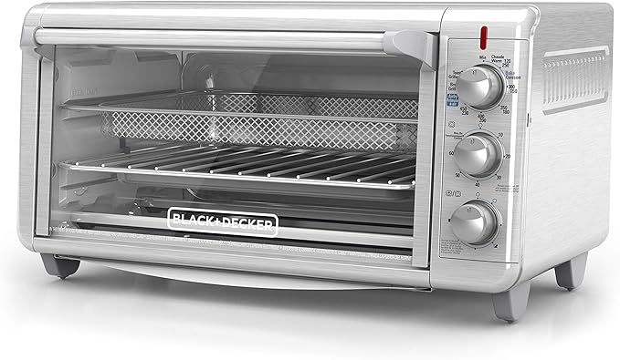 BLACK+DECKER 12-Cup Digital Coffee Maker CM1160B Programmable Washable Basket Filter &amp 8-Slice Crisp 'N Bake Air Fry Toaster Oven TO3265XSSD 5 Cooking Functions