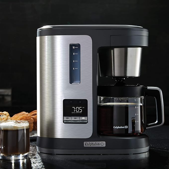 Calphalon BVCLDCG1 Perfect-Brew 10-Cup Coffee Maker Dark Stainless Steel