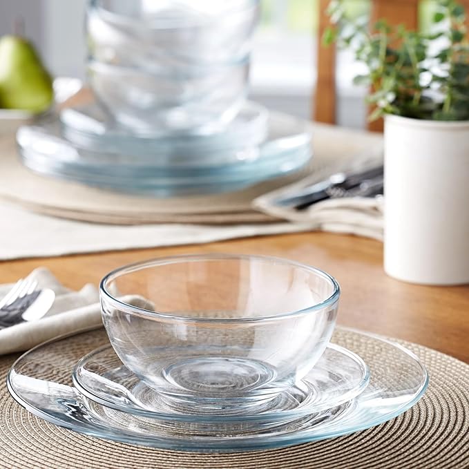 ELEMENT Set of 12 Glass Dinnerware Set