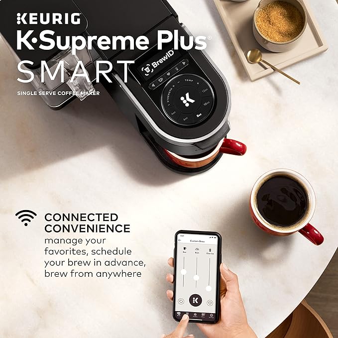 Keurig K-Supreme Plus SMART Single Serve Coffee Maker Milk Frother for Hot and Cold Milk Foam