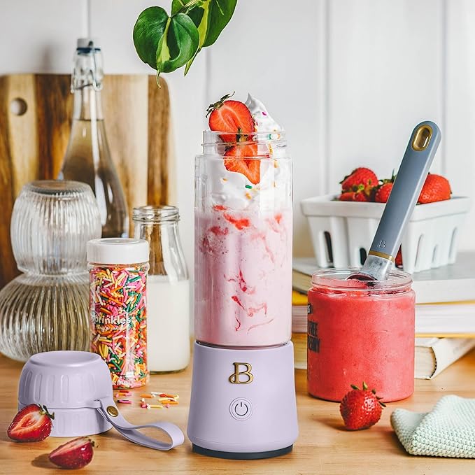 Portable Blender with 14 oz USB Rechargeable and Cordless for Smoothies Shakes &amp More