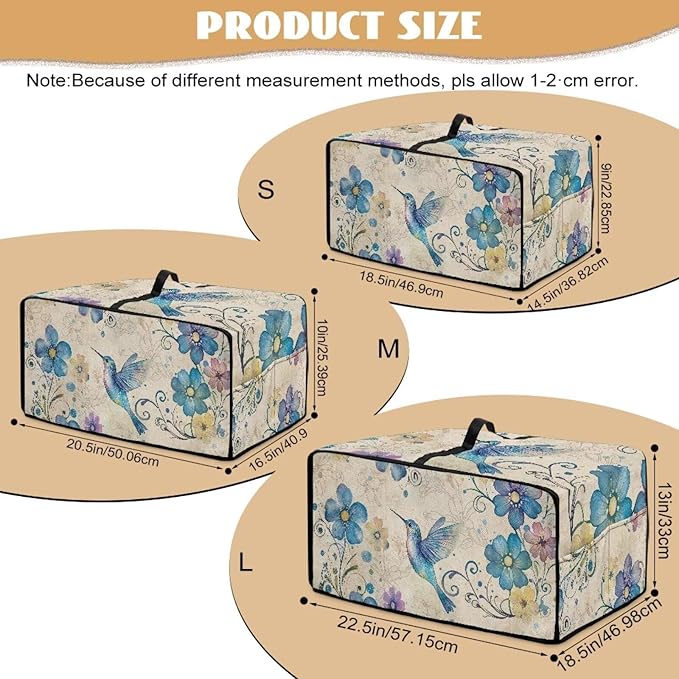 Toaster Oven Cover with Pockets Can Hold Jam Spreader Knife &amp Toast Machine Tongs Dust Fingerprint Protection Covers Keep Toaster Oven Pristine Hummingbird Pattern