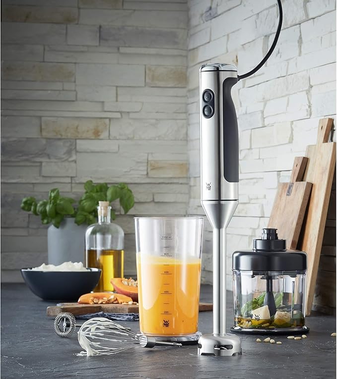 WMF Lineo 4-in-1 Mixer Hand Blender Chopper Milk Frother Whisk Cromargan Stainless Steel 0416350011