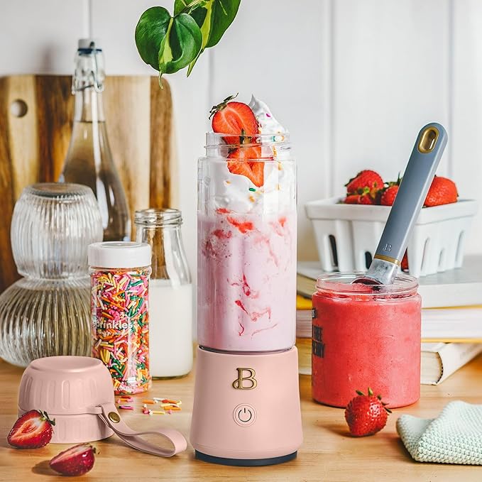 Portable Blender with 14 oz USB Rechargeable and Cordless for Smoothies Shakes &amp More