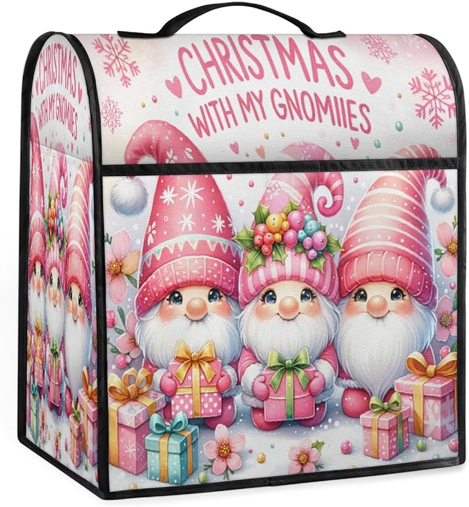 cfpolar Kitchen Aid Mixer Cover Compatible with 6-8 Quarts Christmas Pink Dwarf Holly Stand Mixer Cover Kitchen Aid Mixers Accessories Appliance Organizer Bag Dust Covers with Zipper Pocket