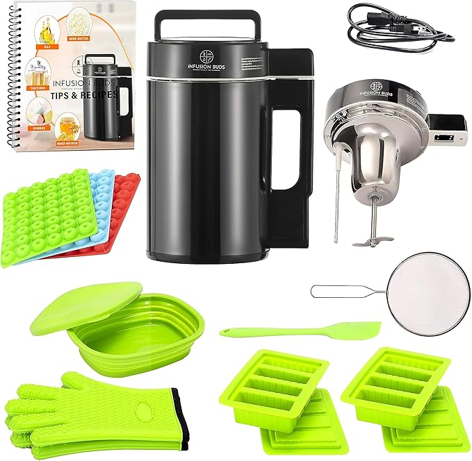 Infusion Buds Butter Infuser- Herbal Butter Maker Machine | Herbal Butter &amp Oil Infuser Machine. Includes Decarb Box and Tons of Accessories