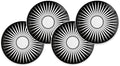 Caskata Unique Design Appetizer Plates Set of 4 | High-Design Lead-Free Porcelain Dinnerware Dessert Plates Set | Black Dinnerware Set for Entertaining Everyday Wedding or Birthday Gifts | 6.35 in