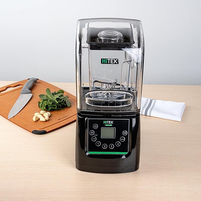 Restaurantware-Hi Tek 3 HP Commercial Blender 1 Variable Speed Heavy-Duty Blender - 48-Ounce Tritan Jar Sound Enclosure White Plastic Industrial Programmable Touchpad