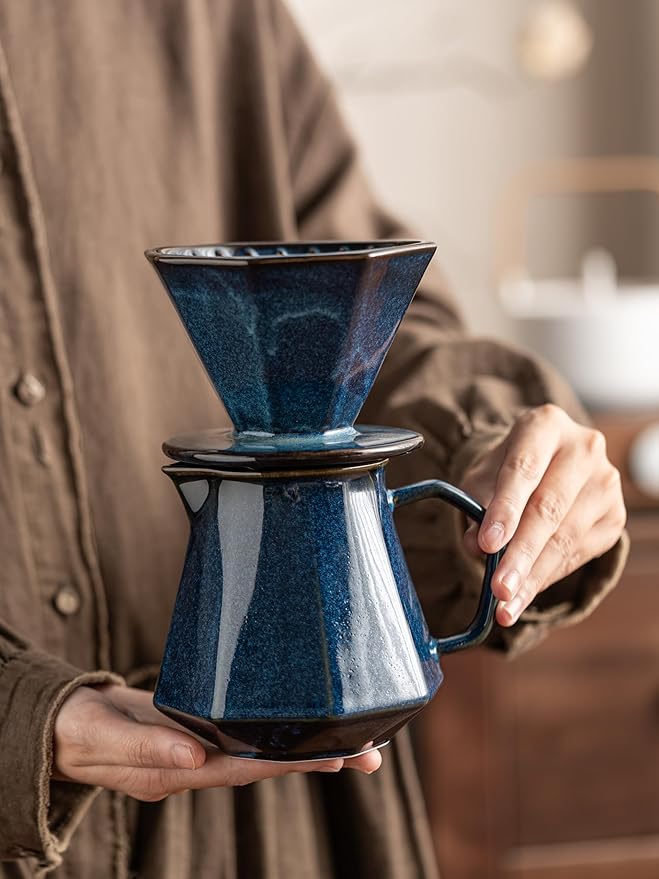 Pour Over Coffee MakerCeramic Coffee Maker With 40 pcs Paper Filter20oz/600ml Pour Over Coffee Dripper