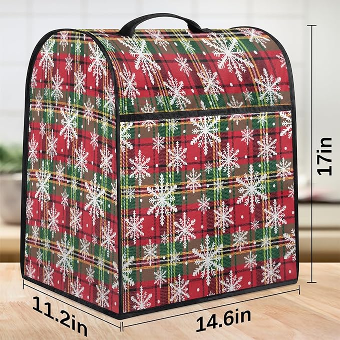 cfpolar Kitchen Aid Mixer Cover Compatible with 6-8 Quarts Christmas Snowflakes Xmas Stand Mixer Cover Kitchen Aid Mixers Accessories Appliance Organizer Bag Dust Covers with Zipper Pocket