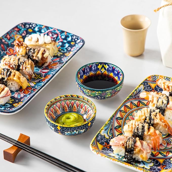 vancasso 12 Pieces Dinnerware Sets 2.7 Oz Dipping Bowls