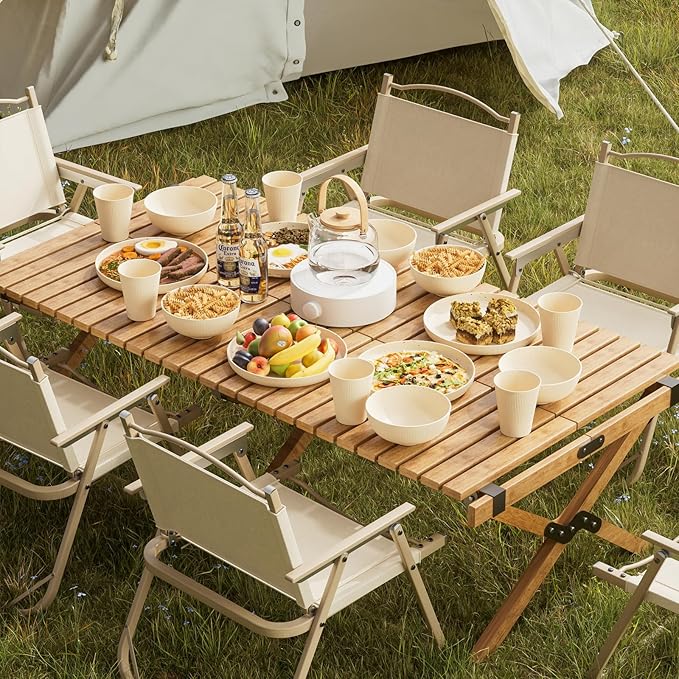 18PCS Wheat Straw Dinnerware Sets Unbreakable Reusable Dinnerware Set for 6 Microwave Dishwasher Safe Dinnerware for Outdoor Camping Dishes