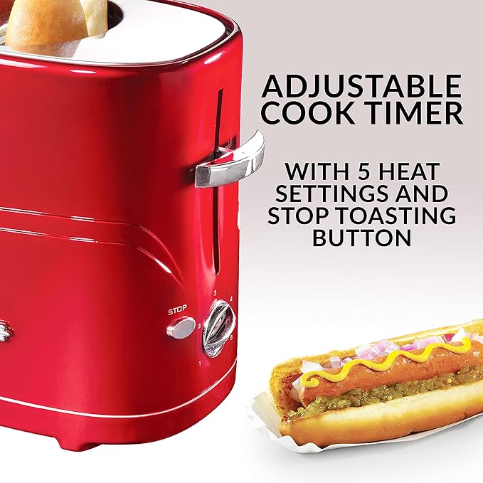 Nostalgia 2 Slot Hot Dog Toaster Bundle with Grilled Cheese Toaster