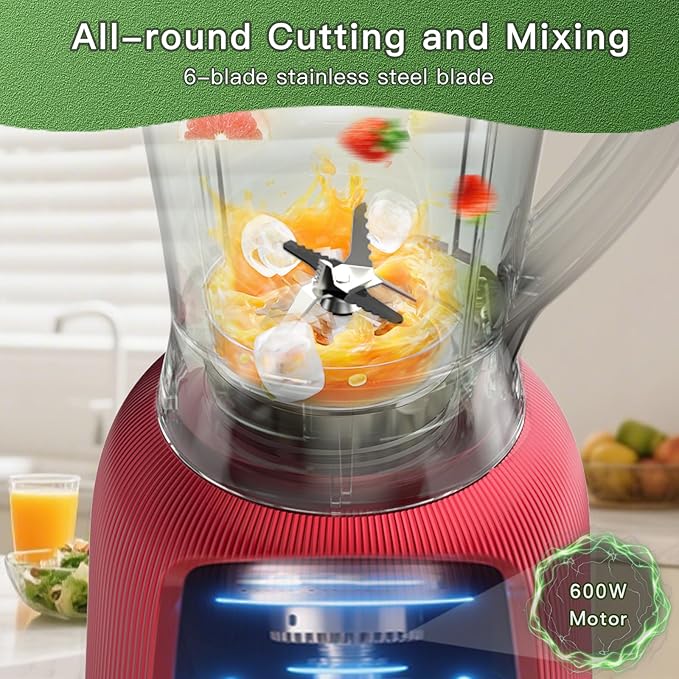Professional Blender | 8-Cup Big Capacity | Powerful 25000RPM Motor | Smoothies Shakes and Frozen Drinks Blender | BPA-Free &amp Dishwasher-Safe | Red