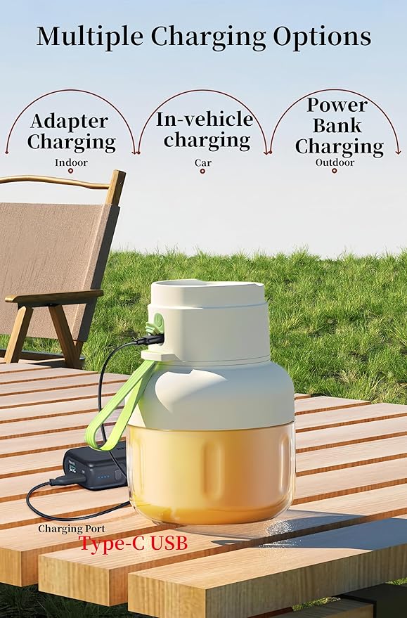 Personal Blender for Smoothies - 40w Mixer Blender with 850ml Capacity 12-Leaf Stainless Steel Blade Dual Lids Type-C Charging and Auto-Cleaning orange