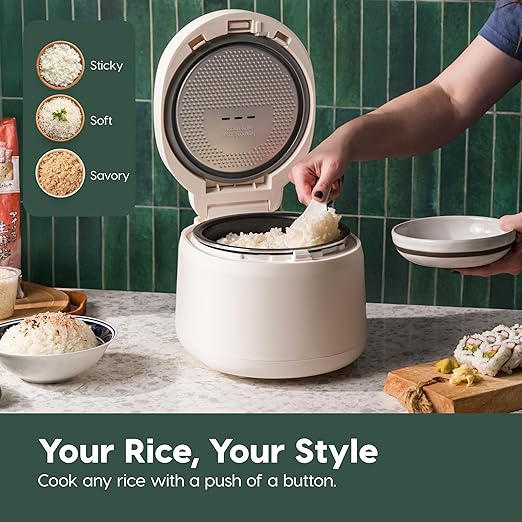IRIS USA Micom Japanese Rice Cooker 5-Cup Uncooked/10-Cup Cooked Fuzzy Logic Kitchen Appliance with Recipe Presets Slow Cooker Steamer Hot Pot &amp Warming Function Compact &amp Portable for H