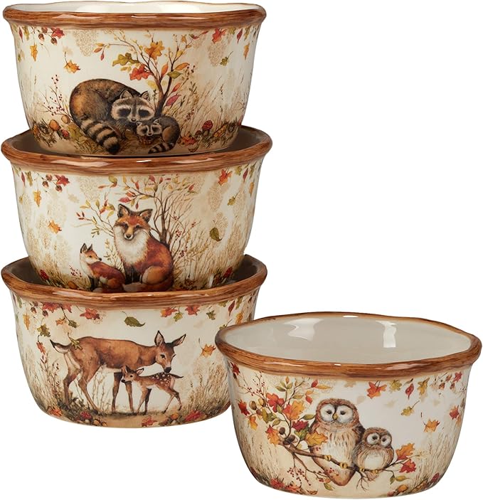 Certified International Pine Forest 16 pc Dinnerware Set Service for 4 BROWN