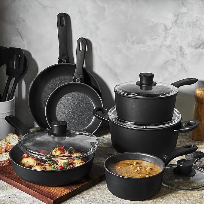 BALLARINI Avola 10-pc Aluminum Nonstick Pots and Pans Set Dutch Oven Made in Italy