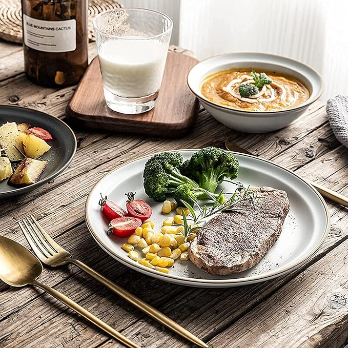 GaRcan Dinner Plate Luxurious Dinner Set for Party or Wgifts 32 Pieces -Ceramic Dinnerware Set Classic Dinnerware Set Service for 6 Include Plates/Salad Plates/Bowls Set Modern Dinnerware Set