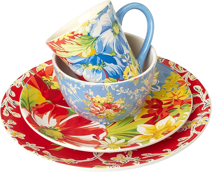 Certified International Blossom 16 Piece Dinnerware Set Serice for 4
