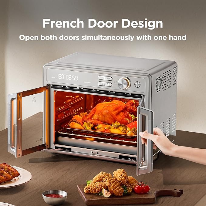 Midea Flexify Pro 10+4 Toaster Oven Air Fryer Combo Graphene Juicy-Lock Cooking French Door Countertop Oven 450°F Flash Air Fry 26.4 QT Stainless Steel