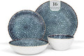 Larder &amp Vine Ceramic Stoneware Dinnerware 16-Piece Set 4 Place Settings (Bondi Waters)