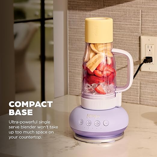 Ninja Blendboss™ | Personal Blender for Smoothies &amp Frozen Drinks | 26oz Travel Tumbler with LeakProof Lid Chug Spout &amp Detachable Straw | Auto-iQ Technology | Lavender Lemonade | DB351PR