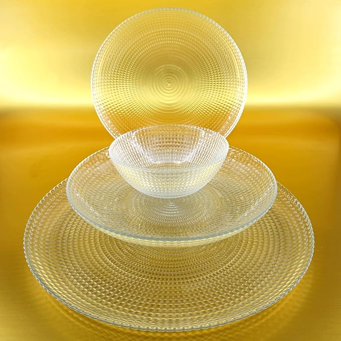 HELIOS Clear Glass Dinnerware Set