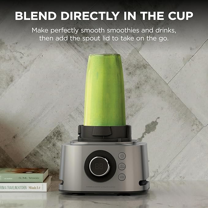 Ninja Blender &amp Food Processor Combo Foodi Power Blender System for Smoothies Bowls Spreads &amp Shakes 6 Functions 72-oz Pitcher To-Go Cups Silver SS401