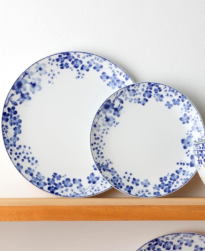 Noritake Bloomington Road Blue 12-Piece Dinnerware Set Service for 4