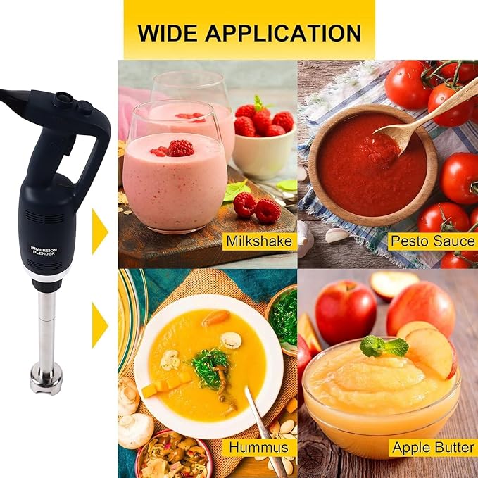 Immersion Blender Handheld Immersion Hand Blender 750W 100L Stainless Steel with 400mm Detachable Blade Adjustable Speed Electric Stick Mixer for Kitchen(#1)