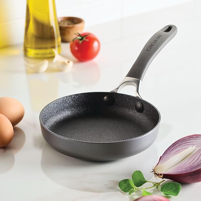 Circulon A1 Series with ScratchDefense Technology Nonstick Induction Mini Frying Pan/Skillet Metal Utensil Safe 6.25 Inch Open Fry Pan - Graphite