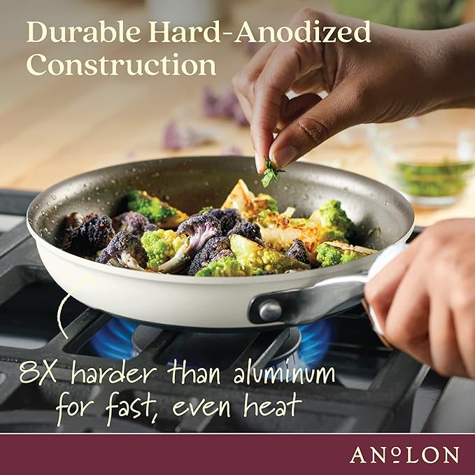 Anolon Achieve Hard Anodized Nonstick Frying Pan/Skillet 10 Inch Cream