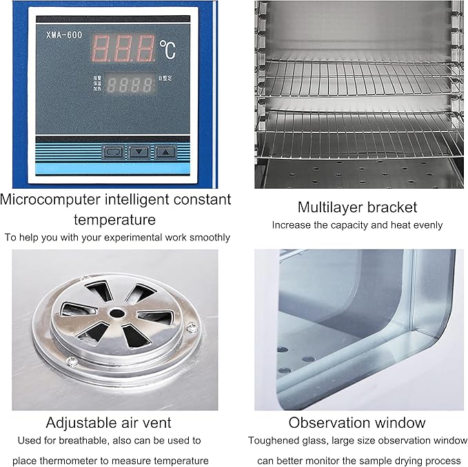 16L Vacuum Drying Oven Digital Display Constant Temperature Forced Air Convection Ideal for Electronic Components &amp Dried Seeds - Precision Drying Solution