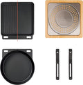 Solo Stove Pi Cast Iron 3-Piece Cookware Set | Incl. Round Skillet (305 cm) Reversible Grill/Griddle (292 x 33 cm) 2 Removable Handles Bamboo/Stainless Steel Base for Protection