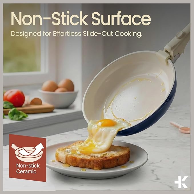 Bakken 17-Piece Ceramic Coated Aluminum Cookware Set Nonstick Pots and Pans with Lids Silicone Cooking Utensils &amp Oven Mitts All Stovetop Safe Up To 500°F PTFE &amp PFAS Free Dishwasher Safe