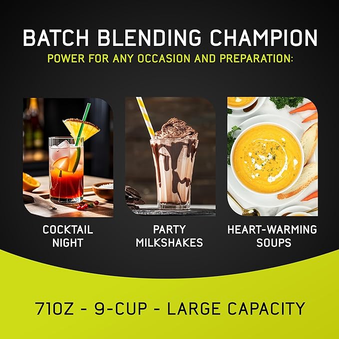 Universal 1500 Peak Watt Turbo Elite Max Blender 71oz - 9-cup / 2.1 Liter Glass Pitcher 3 Speed Settings with Powerful 6 Stainless Steel Blades Premium Blender for Smoothies Domestic Use