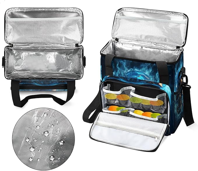 Skull Travel Coffee Maker Carrying Bag Large Organizer Storage Tote Bag Insulated Reusable Cooler Grocery Bags