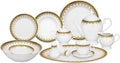 Lorren Home Trends 57-Piece Porcelain Dinnerware Set Iris Service for 8