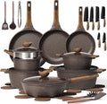 26PCS Pots and Pans Set Non Stick+12PCS Knife Set