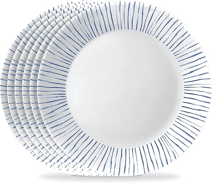 Corelle 18-Piece Dinnerware Set (Service for 6) + Corelle 6-Piece 10.25 Dinner Plates Vitrelle Triple Layer Glass Lightweight Round Plates