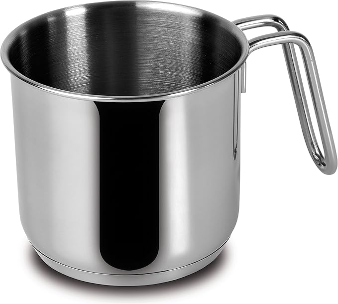 Lagostina Every Stainless Steel Cookware Set 7-Piece Set Two-Handle Saucepan 18 cm Deep Casserole 22 cm Milk Pan 12 cm Deep Casserole 14 cm Long Handle and Lids 14.18 and 22 cm
