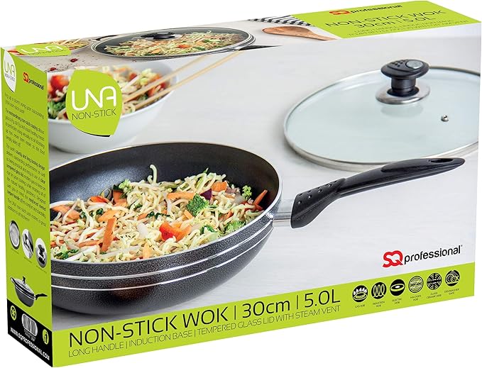 Cooking Pot Non-Stick Aluminium Wok Long Handle with LidFrying pan