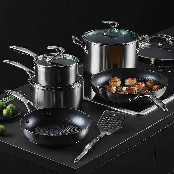 Circulon Stainless Steel Cookware Pots and Pans Set with SteelShield Hybrid Stainless and Nonstick Technology