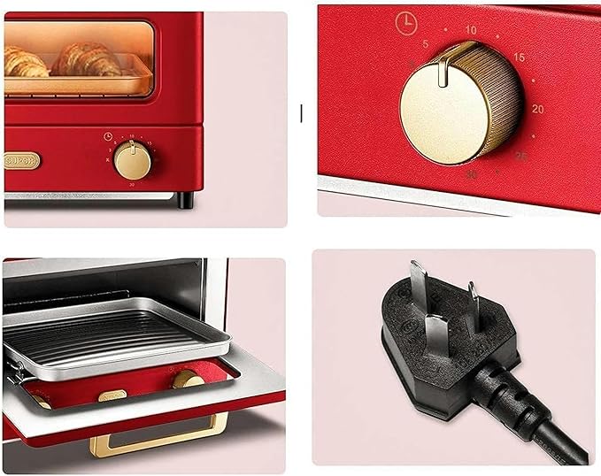 AMNOOL Automatic Mini Oven12L Electric Oven Multifunction Baking Machine 1000W Cake Pizza Oven 30 Minutes Timing Kitchen Convection Oven Aesthetic and Practical-1*