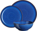 Denby 12-Piece Stoneware Imperial Breakfast Plate &amp Bowl Set Blue