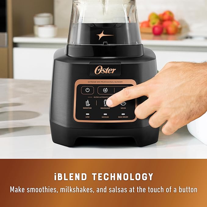 Oster Extreme Mix Blender 1500-Watt High-Speed Countertop Blender with 64oz Jar &amp Auto Programs Perfect for Smoothies Milkshakes Salsa