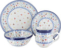 Blue Rose Polish Pottery - Brown Autumn Grove 4 PC Place Setting - Service for 1-1 Place Setting - Great for Everyday Dining Casual Dining or as Formal Dinnerware