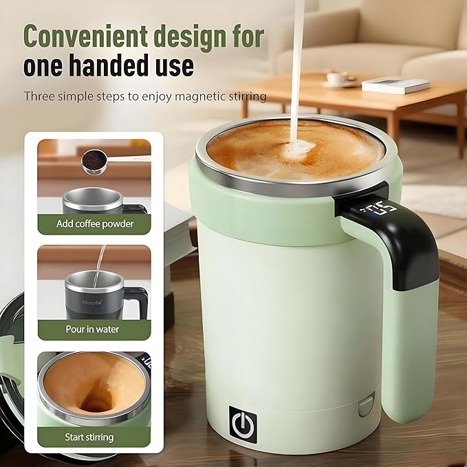 2026 New Electric Coffee Mug with a Built-In Lcd Thermometer Perfect for Brewing Coffee Milk Cocoa Etc Made of 304 Stainless Steel Upgraded Digital Touchscreen Mode (Purple)